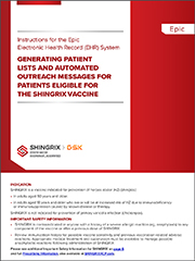 Instructions for the Epic EHR System: For patients eligible to receive the shingles vaccine PDF image